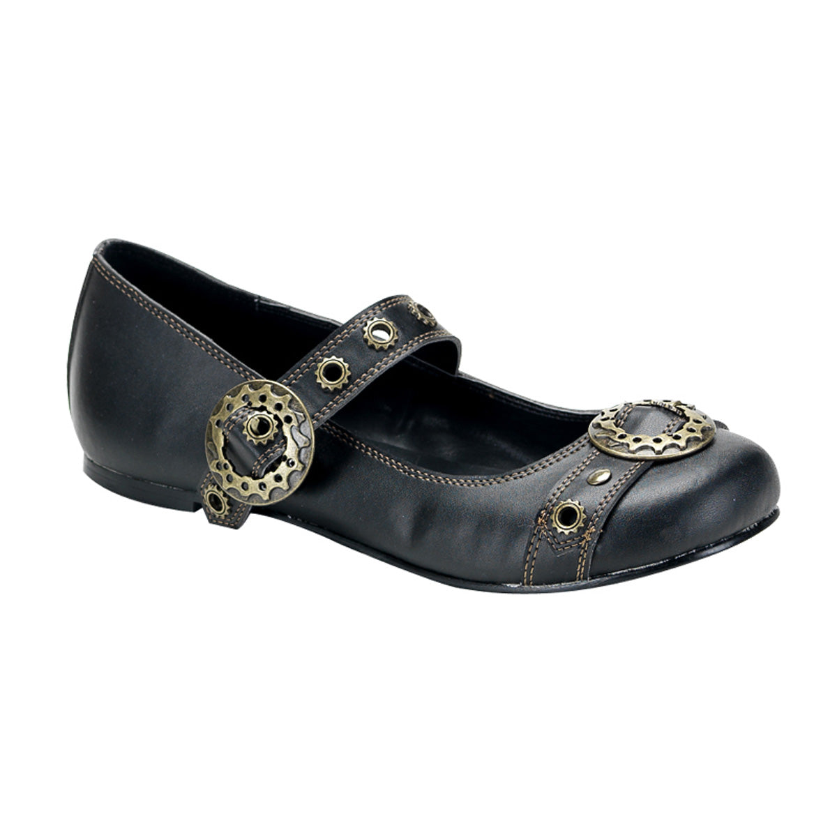 DemoniaCult Chaussure basse des femmes DAISY-09 Cuir végétalien BLK