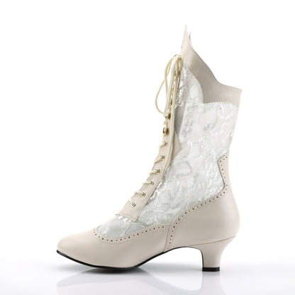 Funtasma Bottines pour femmes DAME-115 Ivory PU-Dentelle