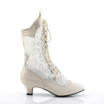 Funtasma Bottines pour femmes DAME-115 Ivory PU-Dentelle