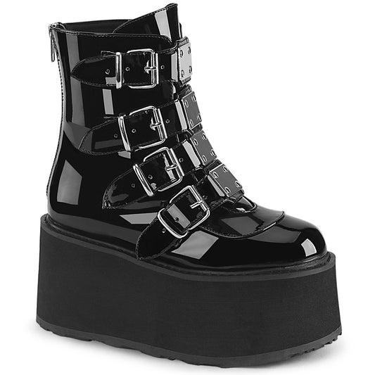 DemoniaCult  Bottines DAMNED-105 blk pat