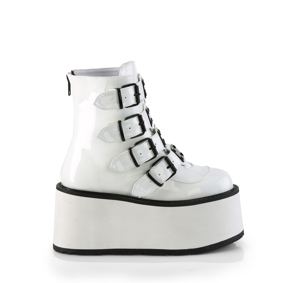 DemoniaCult  Ankle Boots DAMNED-105 Wht Holo Pat