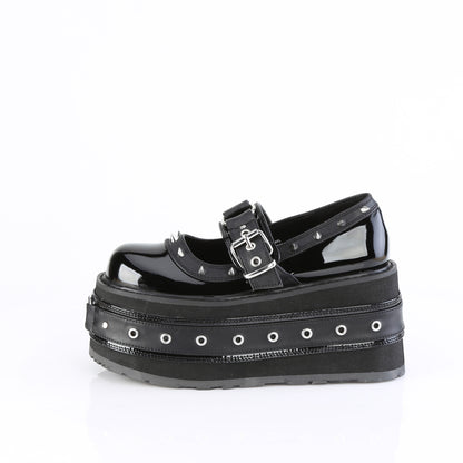 DemoniaCult Women's Heels & Platform Shoes DAMNED-20 Blk Pat-Vegan Leather