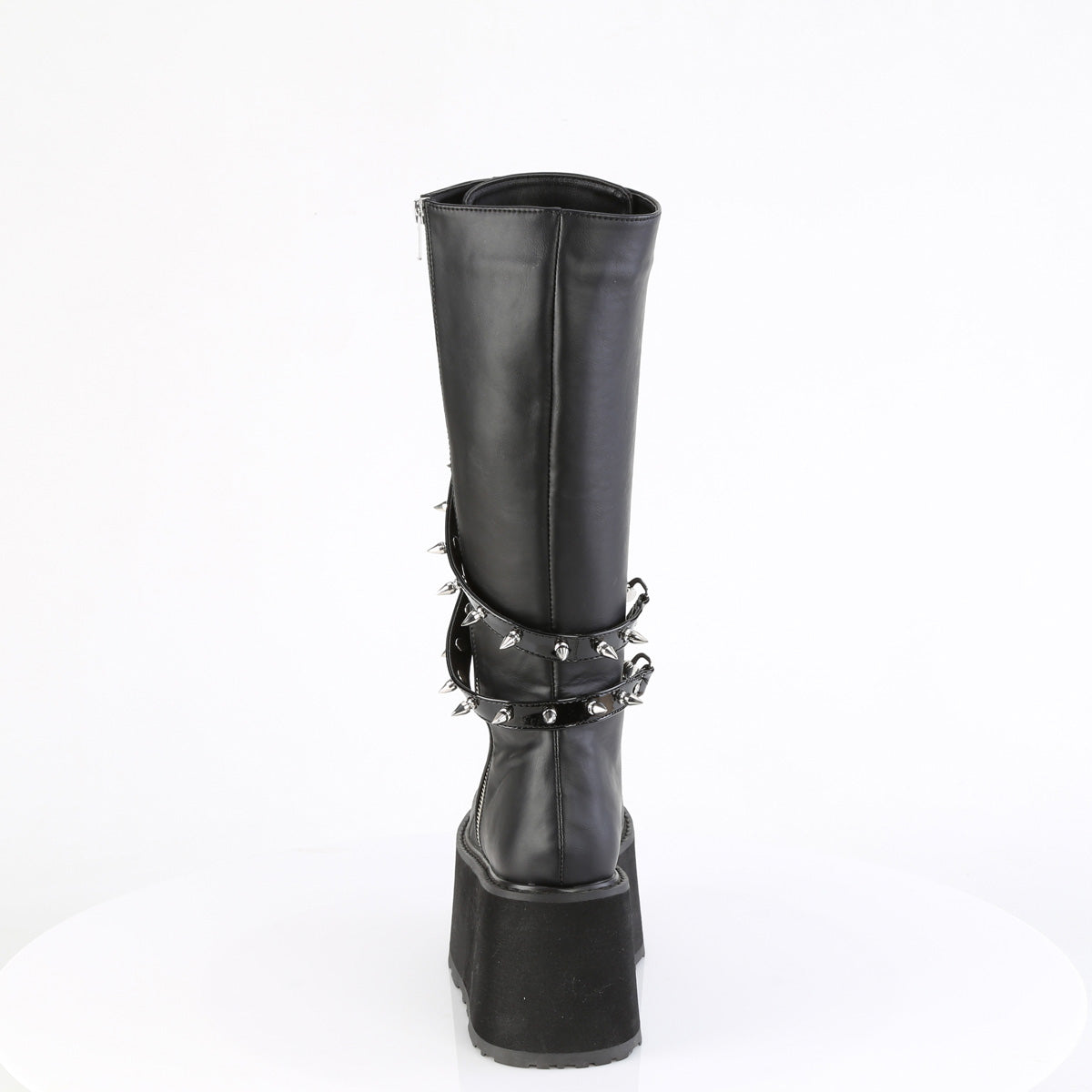 DemoniaCult Women's Mid-Calf & Knee High Boots DAMNED-220 Blk Vegan Leather
