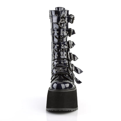 DemoniaCult Bottes de femmes DAMNED-225 Cuir végétalien Blk Hologram