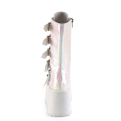 DemoniaCult Bottes de femmes DAMNED-225 cuir végétalien irisé perlé