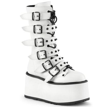 DemoniaCult  Bottes DAMNED-225 Wht Vegan Leather