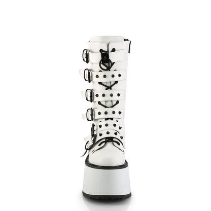 DemoniaCult  Bottes DAMNED-225 Wht Vegan Leather