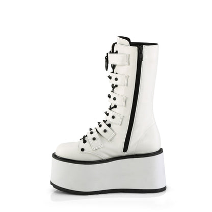 DemoniaCult  Bottes DAMNED-225 Wht Vegan Leather