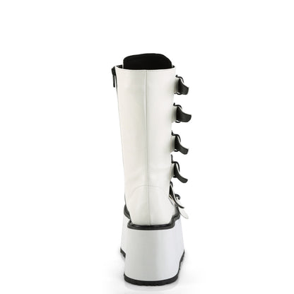 DemoniaCult  Bottes DAMNED-225 Wht Vegan Leather