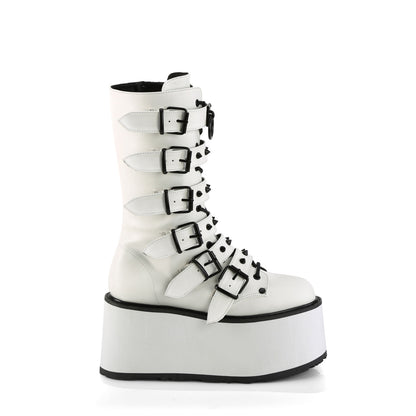 DemoniaCult  Bottes DAMNED-225 Wht Vegan Leather