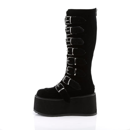 DemoniaCult Bottes de femmes DAMNED-318 Blk Velvet