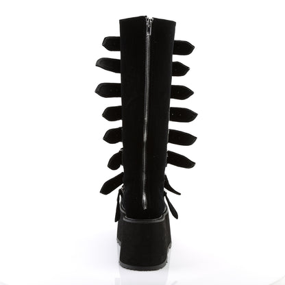 DemoniaCult Bottes de femmes DAMNED-318 Blk Velvet