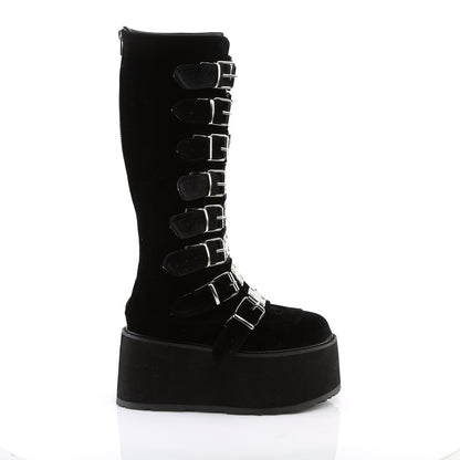 DemoniaCult Bottes de femmes DAMNED-318 Blk Velvet