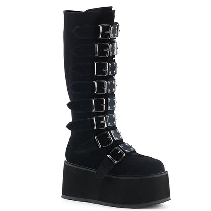DemoniaCult Bottes de femmes DAMNED-318 Blk Velvet