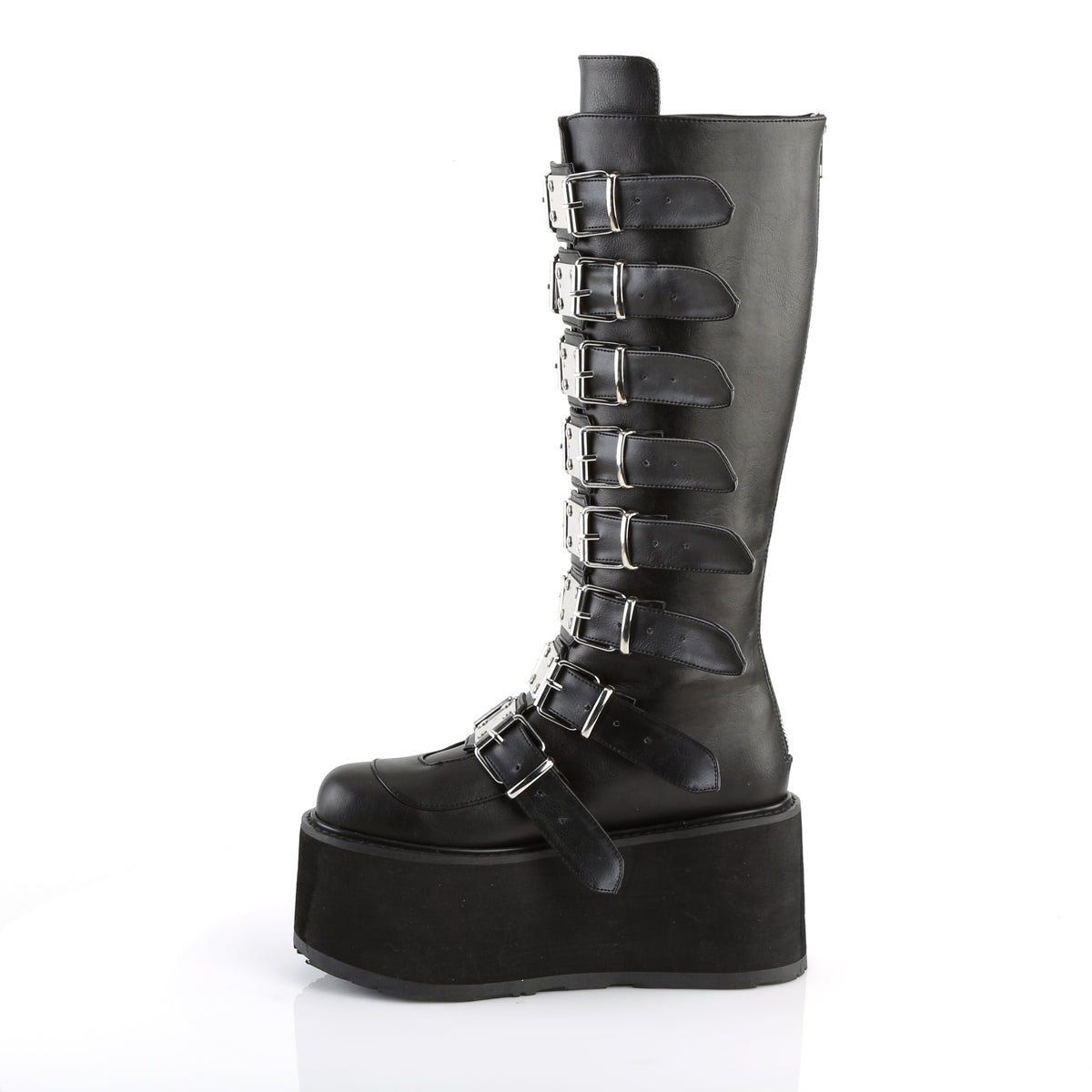 DemoniaCult Bottes de femmes DAMNED-318 Cuir végétalien BLK