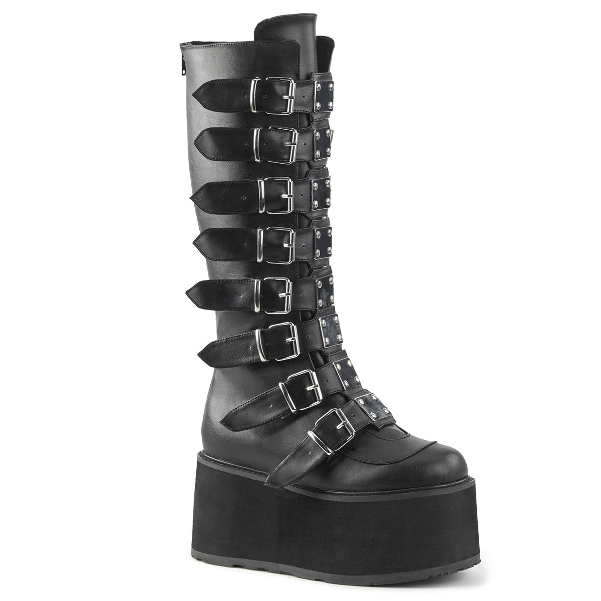 DemoniaCult Bottes de femmes DAMNED-318 Cuir végétalien BLK