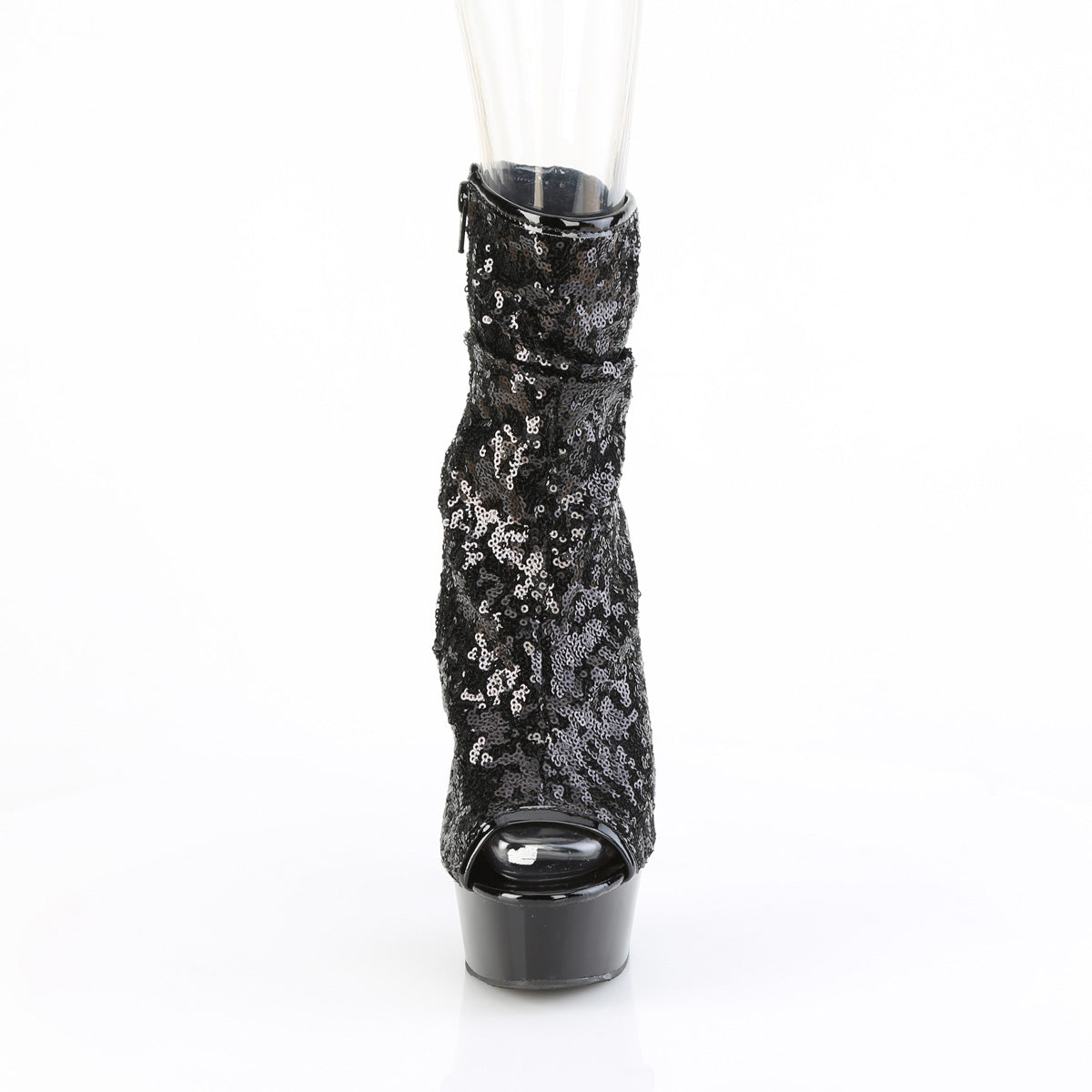 Pleaser   DELIGHT-1008SQ Blk Sequins/Blk Matte