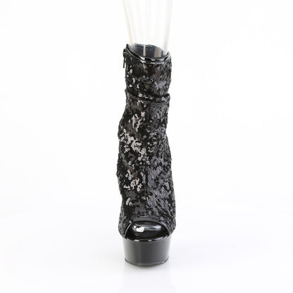 Pleaser   DELIGHT-1008SQ Blk Sequins/Blk Matte