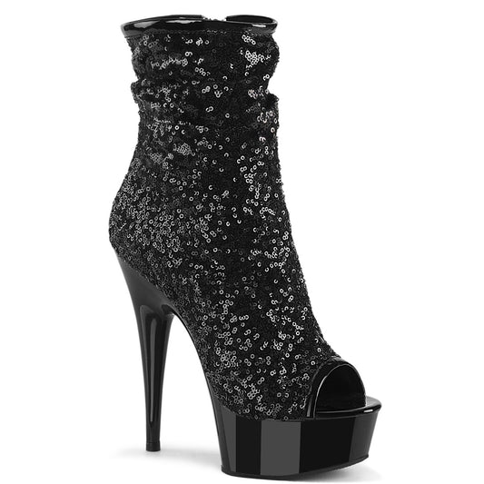 Pleaser   DELIGHT-1008SQ BLK Sequins / Blk Matte