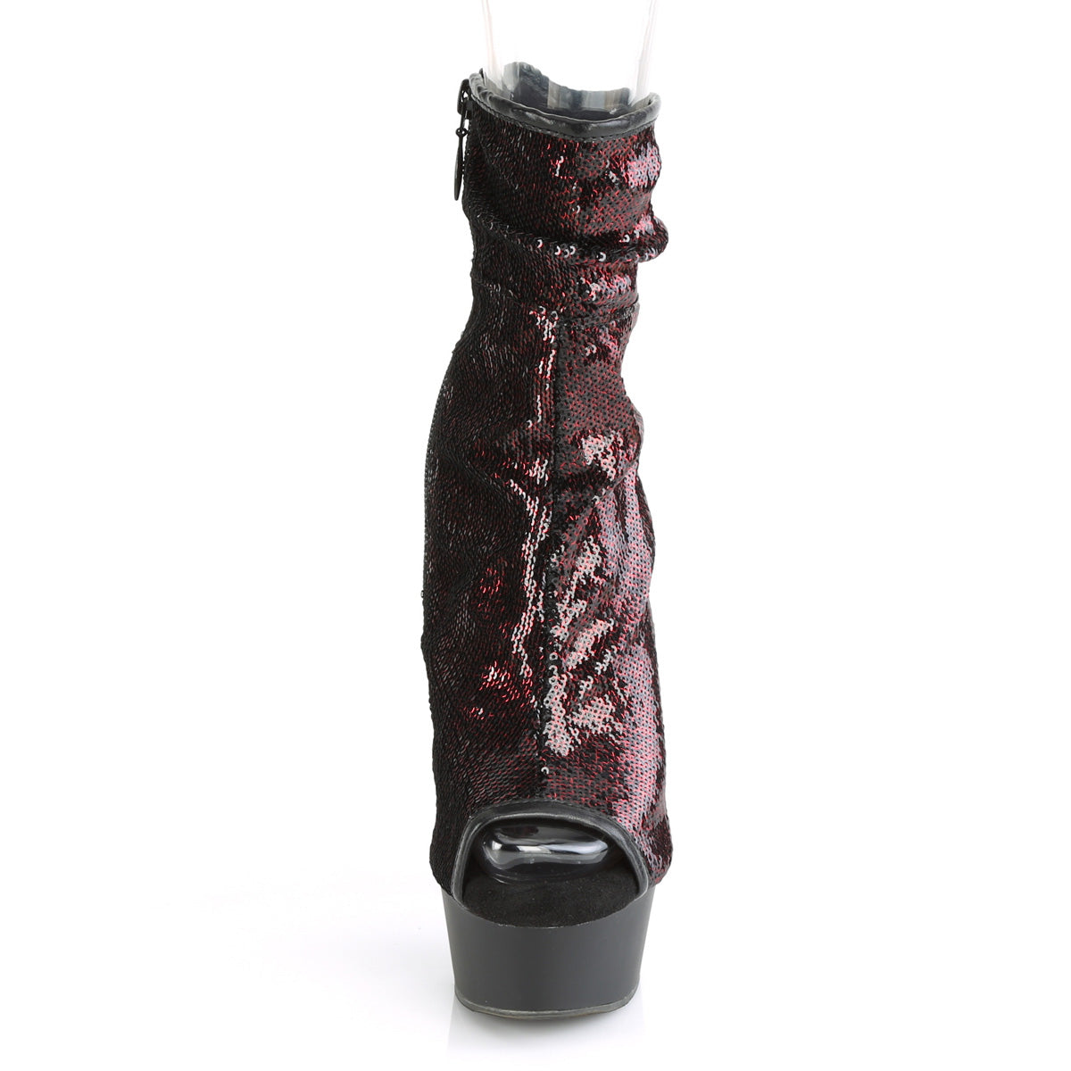 Pleaser Bottines pour femmes DELIGHT-1008SQ Bourgogne Sequins / Blk Matte