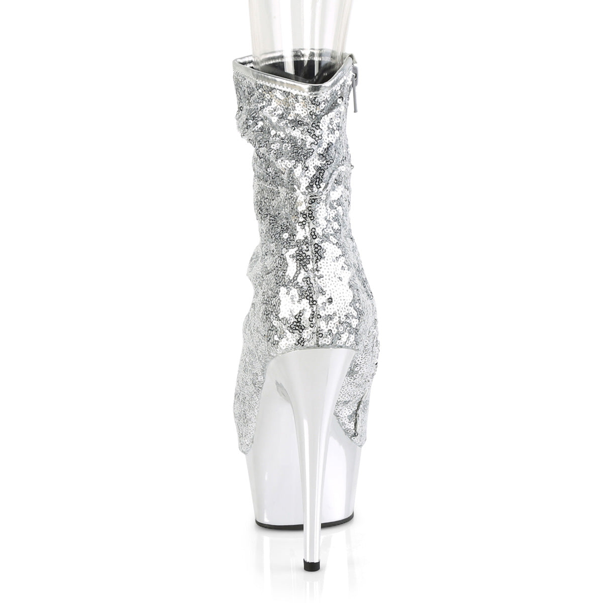 Pleaser Bottines pour femmes DELIGHT-1008SQ SLV Sequins / SLV Chrome