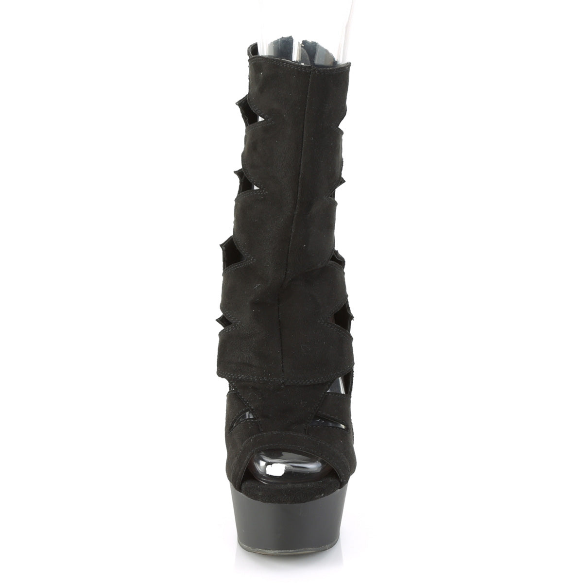 Pleaser Bottines pour femmes DELIGHT-1014 BLK FAUX SUDE / BLK MATTE