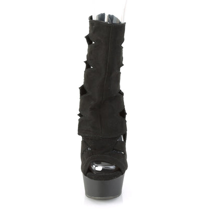 Pleaser Bottines pour femmes DELIGHT-1014 BLK FAUX SUDE / BLK MATTE