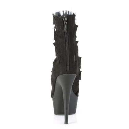 Pleaser Bottines pour femmes DELIGHT-1014 BLK FAUX SUDE / BLK MATTE