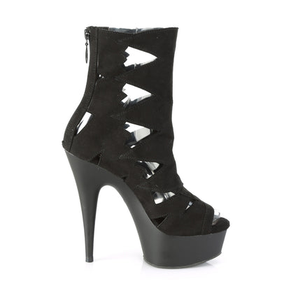 Pleaser Bottines pour femmes DELIGHT-1014 BLK FAUX SUDE / BLK MATTE