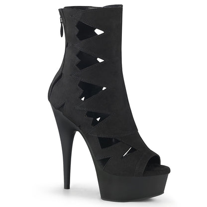 Pleaser Bottines pour femmes DELIGHT-1014 BLK FAUX SUDE / BLK MATTE