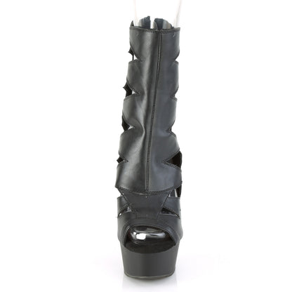 Pleaser Womens Ankle Boots DELIGHT-1014 Blk Faux Leather/Blk Matte