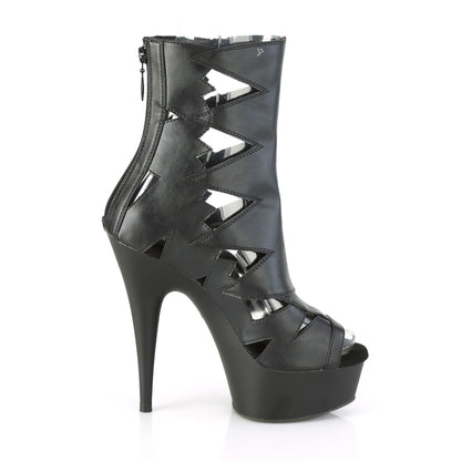 Pleaser Womens Ankle Boots DELIGHT-1014 Blk Faux Leather/Blk Matte