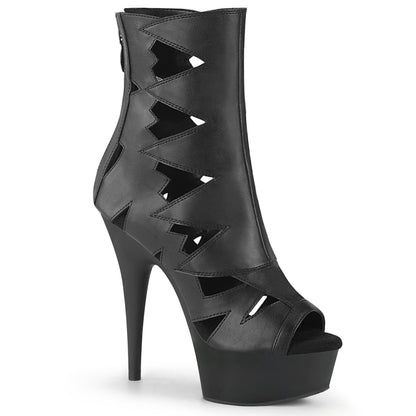 Pleaser Womens Ankle Boots DELIGHT-1014 Blk Faux Leather/Blk Matte