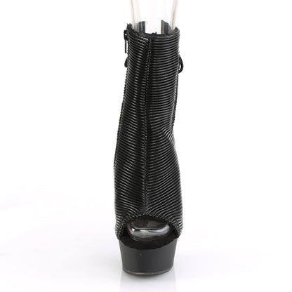 Pleaser Womens Ankle Boots DELIGHT-1018 Blk Quilted Faux Leather/Blk Matte