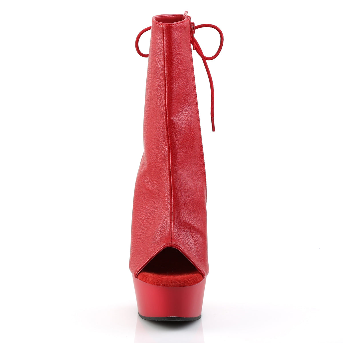 Pleaser Bottines pour femmes DELIGHT-1018 Cuir en faux rouge / rouge
