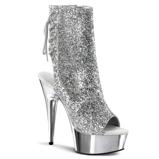 Pleaser Bottines pour femmes DELIGHT-1018g SLV GLTR / SLV Chrome