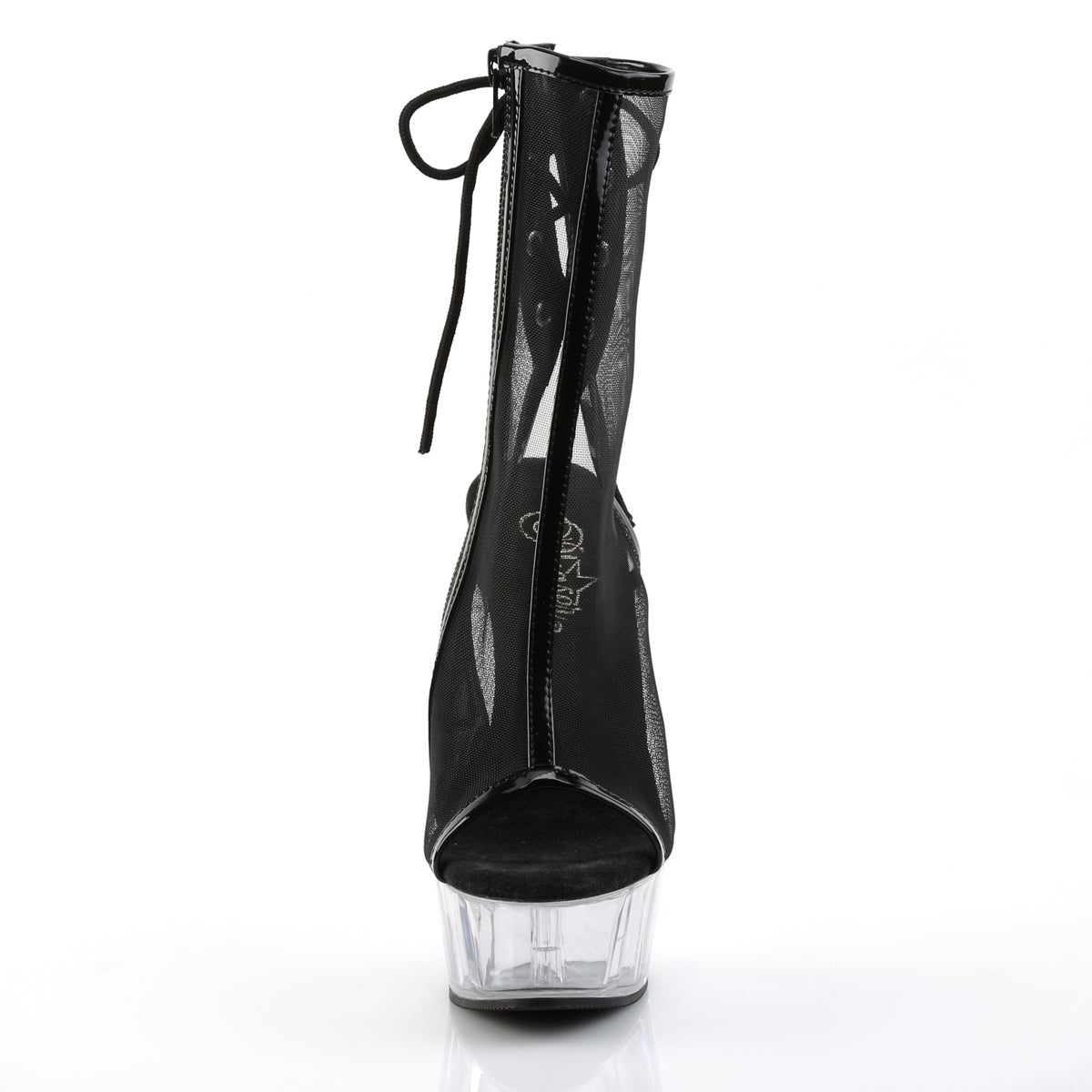 Pleaser Bottines pour femmes DELIGHT-1018MSH BLK PAT-MESH / CLR