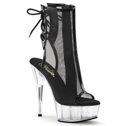 Pleaser Bottines pour femmes DELIGHT-1018MSH BLK PAT-MESH / CLR