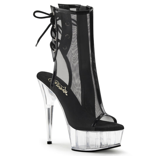 Pleaser Bottines pour femmes DELIGHT-1018MSH BLK PAT-MESH / CLR