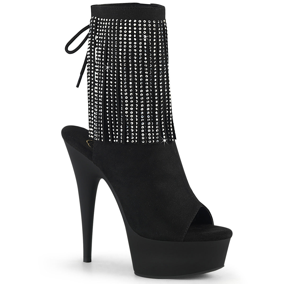 Pleaser Bottines pour femmes DELIGHT-1018RSF BLK FAUX SUDE / BLK MATTE
