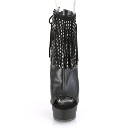 Pleaser Womens Ankle Boots DELIGHT-1018RSF Blk Faux Leather/Blk Matte