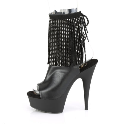 Pleaser Womens Ankle Boots DELIGHT-1018RSF Blk Faux Leather/Blk Matte