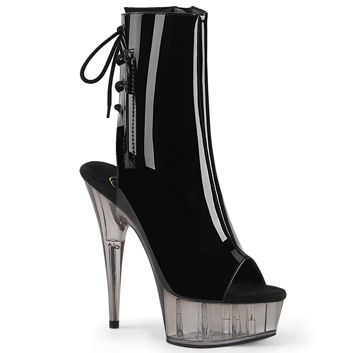 Pleaser Bottines pour femmes DELIGHT-1018t blk pat / fumée teinté
