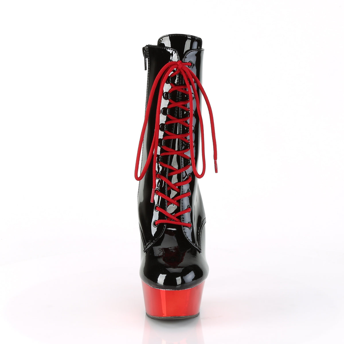 Pleaser Bottines pour femmes DELIGHT-1020 blk pat / rouge chrome