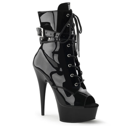 Pleaser Womens Ankle Boots DELIGHT-1033 Blk Pat/Blk
