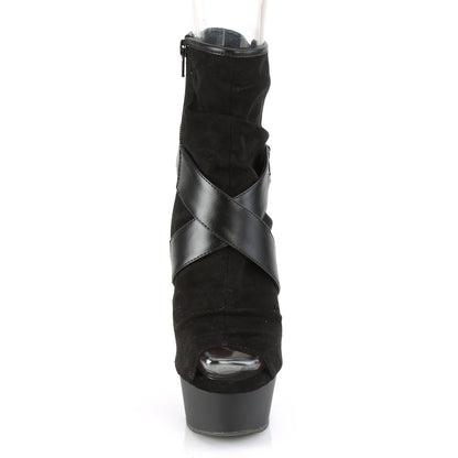 Pleaser Bottines pour femmes DELIGHT-1034 BLK FAUX SUDE-FAUX CUIR / BLK MATTE
