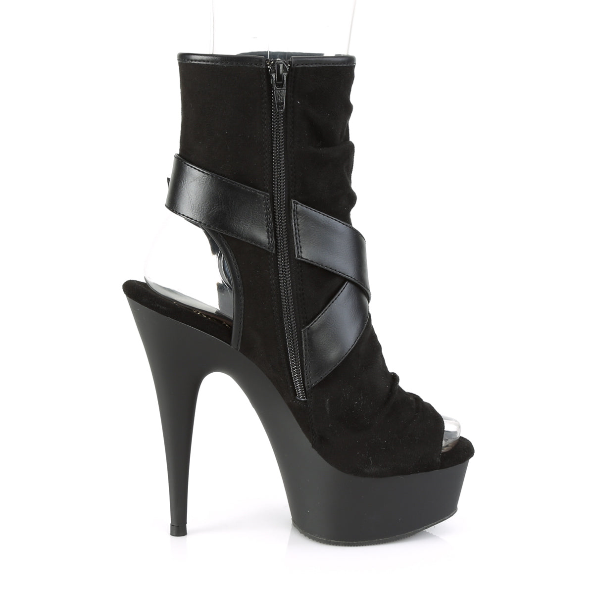 Pleaser Bottines pour femmes DELIGHT-1034 BLK FAUX SUDE-FAUX CUIR / BLK MATTE