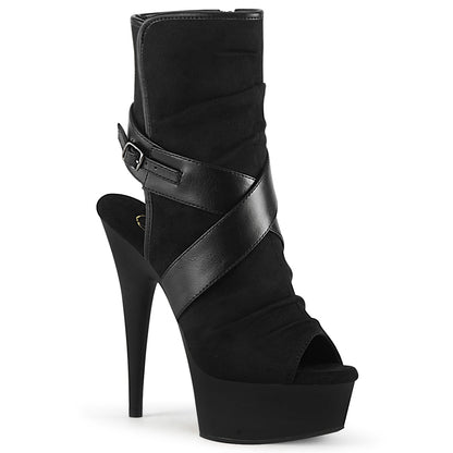 Pleaser Bottines pour femmes DELIGHT-1034 BLK FAUX SUDE-FAUX CUIR / BLK MATTE