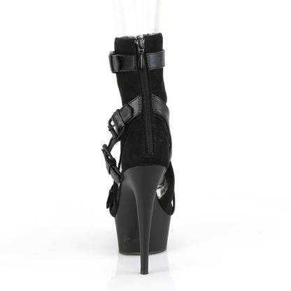Pleaser Bottines pour femmes DELIGHT-1037 BLK FAUX SUDE-FAUX CUIR / BLK MATTE