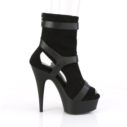 Pleaser Bottines pour femmes DELIGHT-1037 BLK FAUX SUDE-FAUX CUIR / BLK MATTE